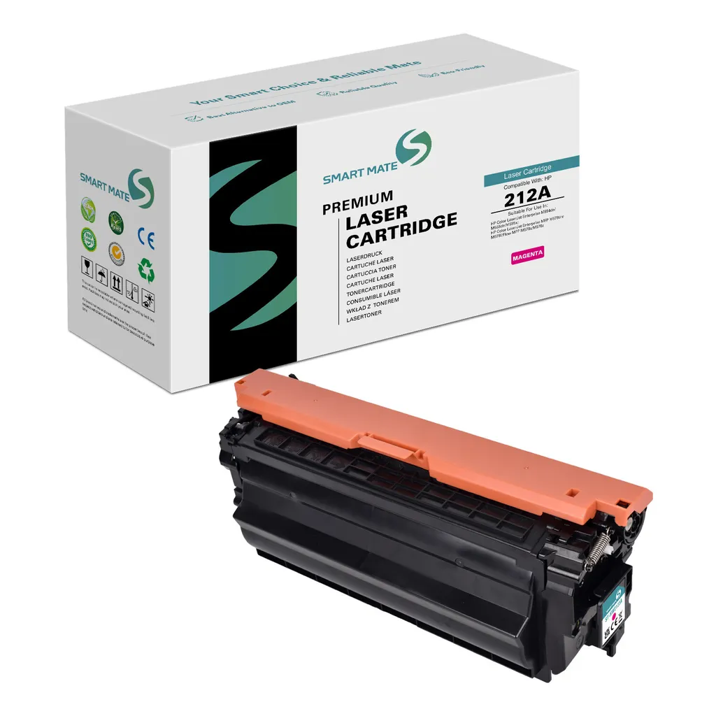 SmartMate wiederaufbereiteter Laser Toner Patrone für HP W2123A (212A) Magenta